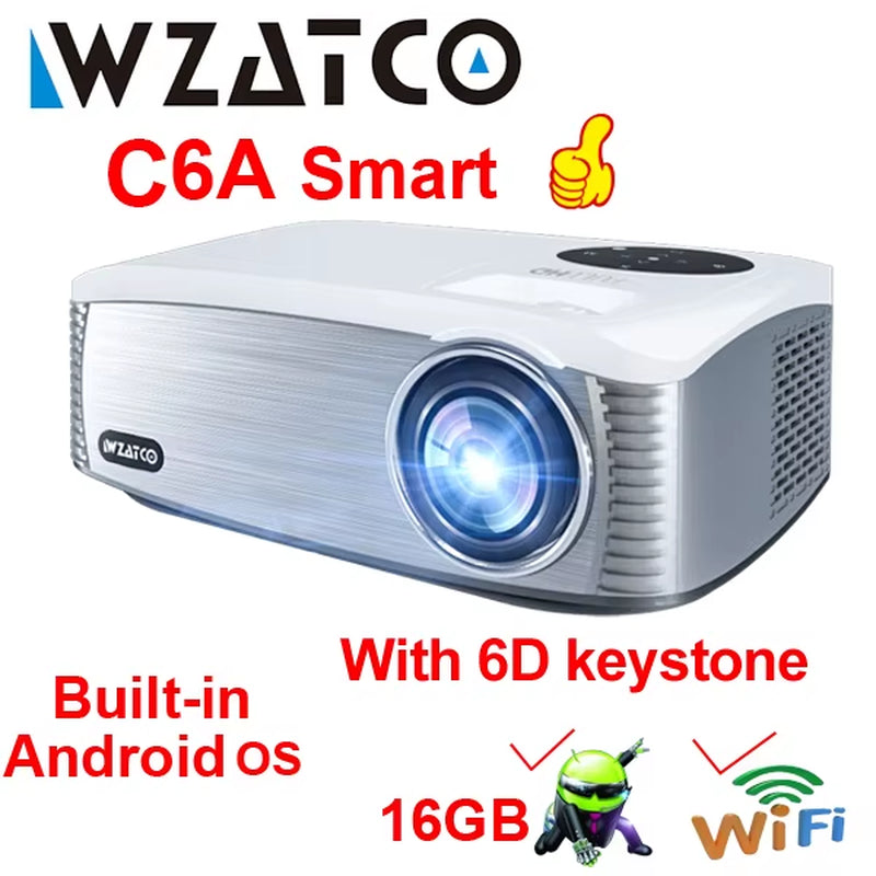 C6A 300Inch Android 9.0 WIFI 5G Full HD 1920*1080P LED Projector Video Proyector Home Theater Cinema Smart Phone Beamer