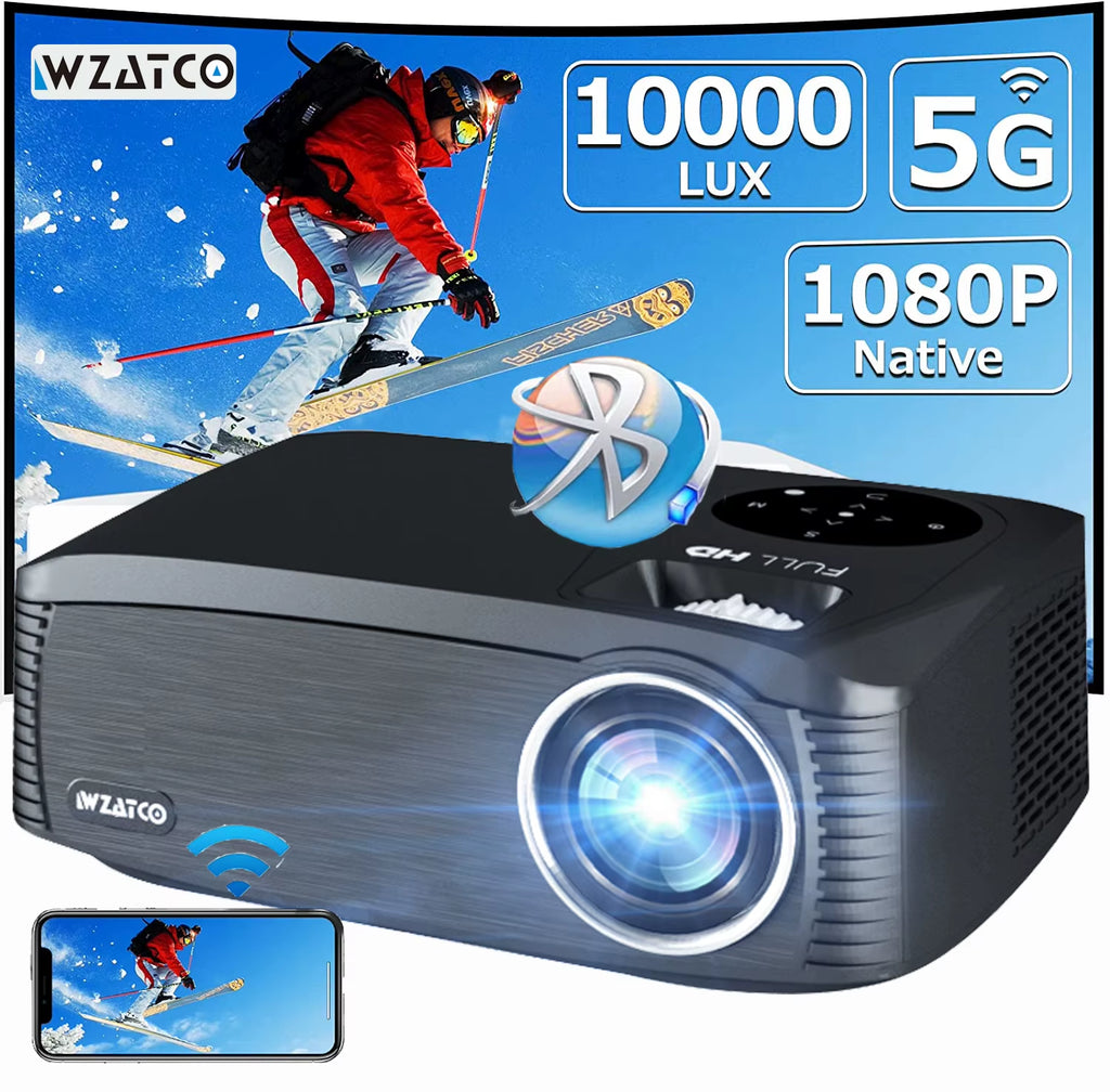 C6A 300Inch Android 9.0 WIFI 5G Full HD 1920*1080P LED Projector Video Proyector Home Theater Cinema Smart Phone Beamer
