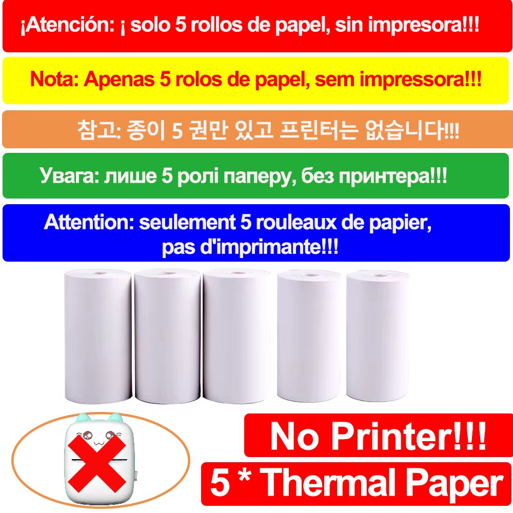 Portable Mini Thermal Printer Wirelessly BT 203Dpi Photo Label Memo Wrong Question Printing Paper USB Cable Imprimante Portable