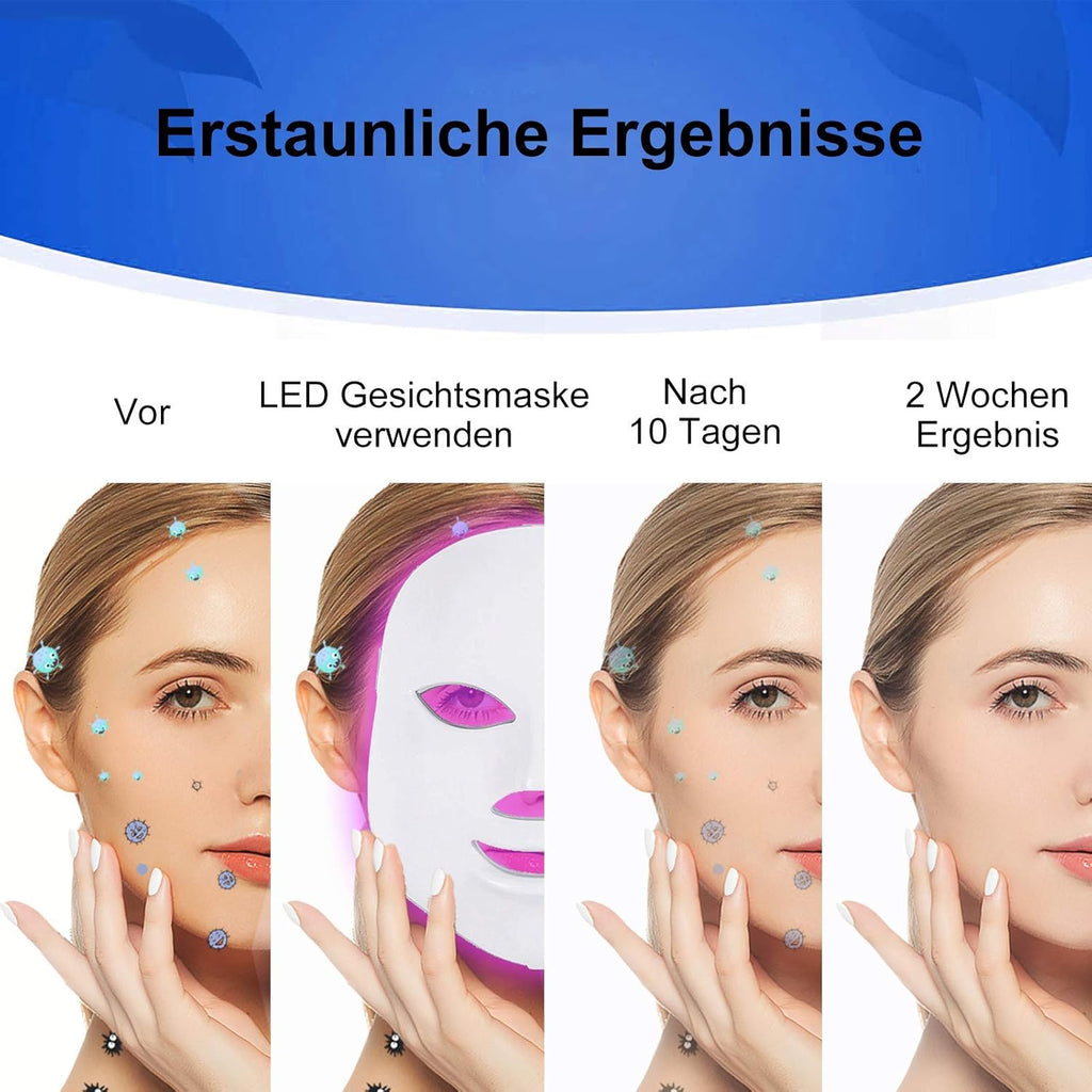 Masque Facial LED Avec Bouton Tactile, 7 Couleurs LED, Masque De Luminothérapie Pour Le Visage, Anti-Rides, Suppression De L'Acné, Rajeunissement De La Peau, Peau Grasse, Anti-Âge, Thérapie Beauté